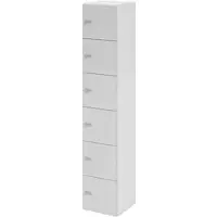 Hammerbacher -Schliessfachschrank 6OH Weiss/Grau,6xZS-V264L6/W/5/ZS