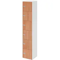 Hammerbacher -Schliessfachschrank 6OH Weiss/Nuss,6xZS-V264L6/W/N/ZS