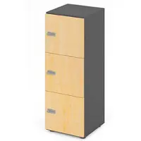 Hammerbacher -Schliessfachschrank 3OH Graphit/Ahorn,3xZS-V234L3/G/3/ZS