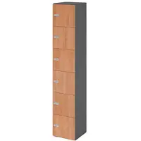 Hammerbacher -Schliessfachschrank 6OH Graphit/Nuss,6xZS-V264L6/G/N/ZS