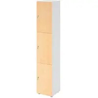 Hammerbacher -Schliessfachschrank 6OH Weiss/Ahorn,3xDS-V264L3/W/3/DS