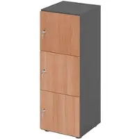 Hammerbacher -Schliessfachschrank 3OH Graphit/Nuss,3xDS-V234L3/G/N/DS