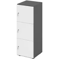 Hammerbacher -Schliessfachschrank 3OH Graphit/Weiss,3xDS-V234L3/G/W/DS