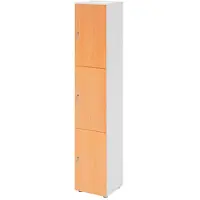 Hammerbacher -Schliessfachschrank 6OH Weiss/Buche,3xDS-V264L3/W/6/DS