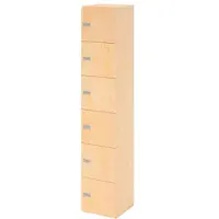 Hammerbacher Schließfachschrank 264l6, ahorn, 6 Fächer, Holz, 40 x 215cm, mit Zahlenschloss