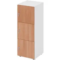 Hammerbacher -Schliessfachschrank 3OH Weiss/Nuss,3xDS-V234L3/W/N/DS