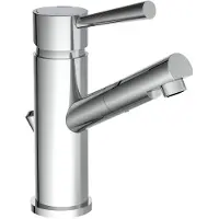 Schutte CORNWALL Waschtischarmatur mit Zugstange, Wasserhahn Bad mit Ablaufgarnitur, Chrom