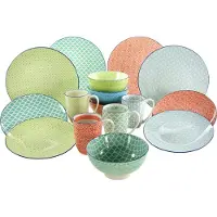 Creatable , 17362, Mediterran Bunt, Kombiservice 16-tlg, Steinzeug