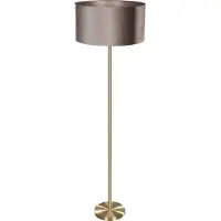 QAZQA Stehleuchte Messing mit Samt-Schirm Taupe 50cm - Simplo