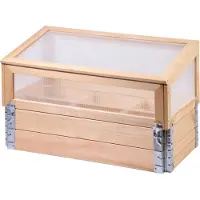 Dobar Frühbeet mit praktischem Pflanzkasten, aufklappbarer Polycarbonat-Kasten für die Anzucht von Jungpflanzen, Gr. L, 76 x 40 x 50 cm, Kiefer
