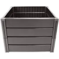 KHW Erweiterbares Hochbeet Demeter "M", Inhalt 336 Liter. Recycelter UV-beständiger Kunststoff. Farbe. Anthrazit. Stabil, zeitlos und wetterbeständig.