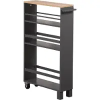 Kesper Nischenwagen grau – 50x15x79cm – Spanplatte – 3 Ablageböden, Griff & 2 Rollen mit Bremse – ideal für Küche & Bad – Küchenwagen - 2485613