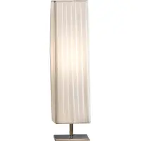 SalesFever Tischlampe 60 cm eckig | Plissee Latex-Lampenschirm | verchromtes Metall | B 15 x T 15 x H 60 cm | weiß
