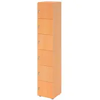 Hammerbacher Schließfachschrank 264l6, buche, 6 Fächer, Holz, 40 x 215cm, mit Zylinderschloss