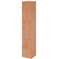Hammerbacher Schließfachschrank 264l6, nussbaum, 6 Fächer, Holz, 40 x 215cm, mit Zahlenschloss