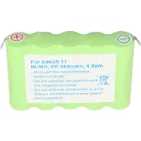 AccuCell Akku passend für universal Siemens Sinus 11, NiMH, 6V, 800mAh, 5 x AA, insert pack mit soldering tag