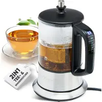 Profi Cook 2in1 Wasserkocher & Teekocher in Einem | mit Temperatureinstellung | Teekanne Glas 0,5L - Filter & Warmhaltefunktion | PC - TK 1165