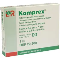 Komprex Schaumgummi Kompr.Gr.00 oval 1 St Kompressen