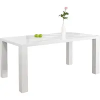 SalesFever Esstisch 200 x 100 cm | Hochglanz lackiert | MDF-Holz | B 200 x T 100 x H 76 cm | weiß