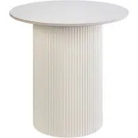 Beliani Beistelltisch Hellbeige Gesinterte Steinplatte Metallfuß ø 50 cm Natürlicher Look Modernes Design Wohnzimmer