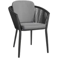 OUTLIV. Monet Gartensessel Aluminium mit Sitz- und Rückenkissen Schwarz|Dunkelgrau SET-1337284