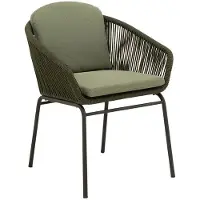 Cosmic Collection Rondo Gartensessel Stahl mit Sitz- und Rückenkissen Schwarz|Grün CO00402