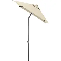 Kettler EASY PUSH Schirm Schirm 150x210 cm, UPF 50+, anthrazit matt/ natur, Aluminium/Polyester mit PU Beschichtung