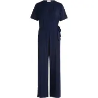 Cartoon Jumpsuit "Jumpsuit mit Bindegürtel", Damen, Gr. 36, EURO, blau (dunkelblau), Obermaterial: 95% Polyester PES. 5% Elasthan EL., Overalls Jumpsuit
