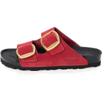 Bayton Leder-Pantoletten "Alicante" in Rot/ Schwarz - 40