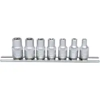 Ks Tools 911.4355, Steckschlüssel-Satz, 1/4", 7 Kopf/Köpfe, Chrom-Vanadium-Stahl, DIN 3120, ISO 1174, 100 g