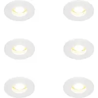 QAZQA - Set mit 6 modernen Bad I Badezimmer-Außen Einbauspots weiß - Shed I Außenbeleuchtung - Aluminium - LED geeignet GU10