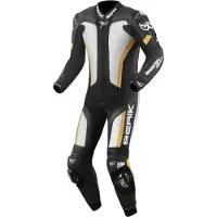 Berik Losail Schwarz Weiß Bronze 1-Teiler Motorrad Lederkombi Größe 50