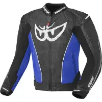 Berik Street Motorrad Lederjacke, schwarz/blau, 52