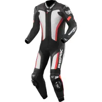 Berik Losail Schwarz Weiß Rot 1-Teiler Motorrad Lederkombi Größe 58