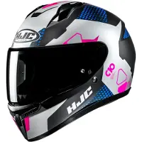 HJC C10 Aspa Schwarz Pink Blau Silber Integralhelm Größe XS