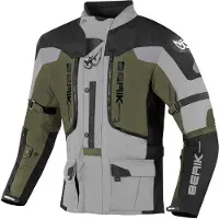 Berik Dakota wasserdichte 3in1 Motorrad Textiljacke, schwarz/grau/grün, 48