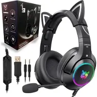 Onikuma K9 RGB Wired with Cat Ears Schwarz PC-Headset