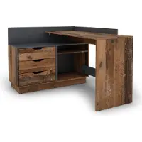 ByLiving Eckschreibtisch Belfast, wahlweise rechts oder links montierbar, 129 x 105 cm, H 83,5 cm, in Old Wood / anthrazit
