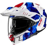 HJC i80 Roki Weiß Rot Blau Adventure Helm Größe S