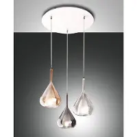 FABAS LUCE Lila LED-Hängeleuchter aus Metall und Borosilikatglas 3481-47-297