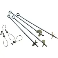 ShelterLogic , Bodenanker, Sturmanker für Zelte, Pavillons und Spielgeräte, silber, 76 cm, 4er-Set