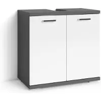 ByLiving Waschbeckenunterschrank Nebraska, Breite 60 cm, Badezimmerschrank in anthrazit