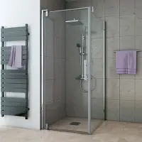 Breuer Seitenwand für Drehtür EUROPA Design Express Q72 90 x 196,8 cm Anschlag rechts Klarglas Profilfarbe chrom