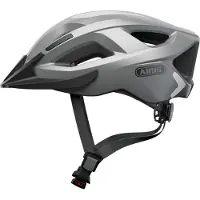 ABUS Stadthelm Aduro 2.0 - Allround-Fahrradhelm mit Licht - in sportivem Design für den Stadtverkehr - für Damen und Herren - Silber, Größe S (51-55 cm)