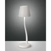 FABAS LUCE LED Außen-Akku Tischleuchte Judy Ø110mm 3W Warmweiß IP54 Weiß dimmbar Akku