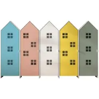 Vipack - CASAMI BRUGES Set 5-tlg. best. aus: Schrank 1-trg. mit Front in Weiß, Blau, Grün, Pink u. Gelb