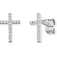 Engelsrufer Silver earrings Cross with zircons ERE-LILCROS-ZST