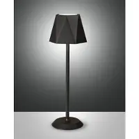 FABAS LUCE LED Außen-Akku Tischleuchte Katy Ø130mm 3W Warmweiß IP54 Schwarz dimmbar Akku