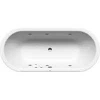 Kaldewei CLASSIC DUO OVAL Badewanne 1700 x 750 mm, alpinweiß, Perl-Effekt, rechts, integrierter Einlauf, Sichtteile chrom