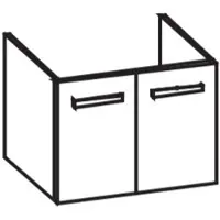 Artiqua 411 Waschtischunterschrank für Vero 045470 Castello Eiche quer NB, 411-WU2T-D26-7136-426 411-WU2T-D26-7136-426